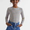 Seed Heritage T-Shirts & Tops-Rib Stripe Tee Midnight Multi