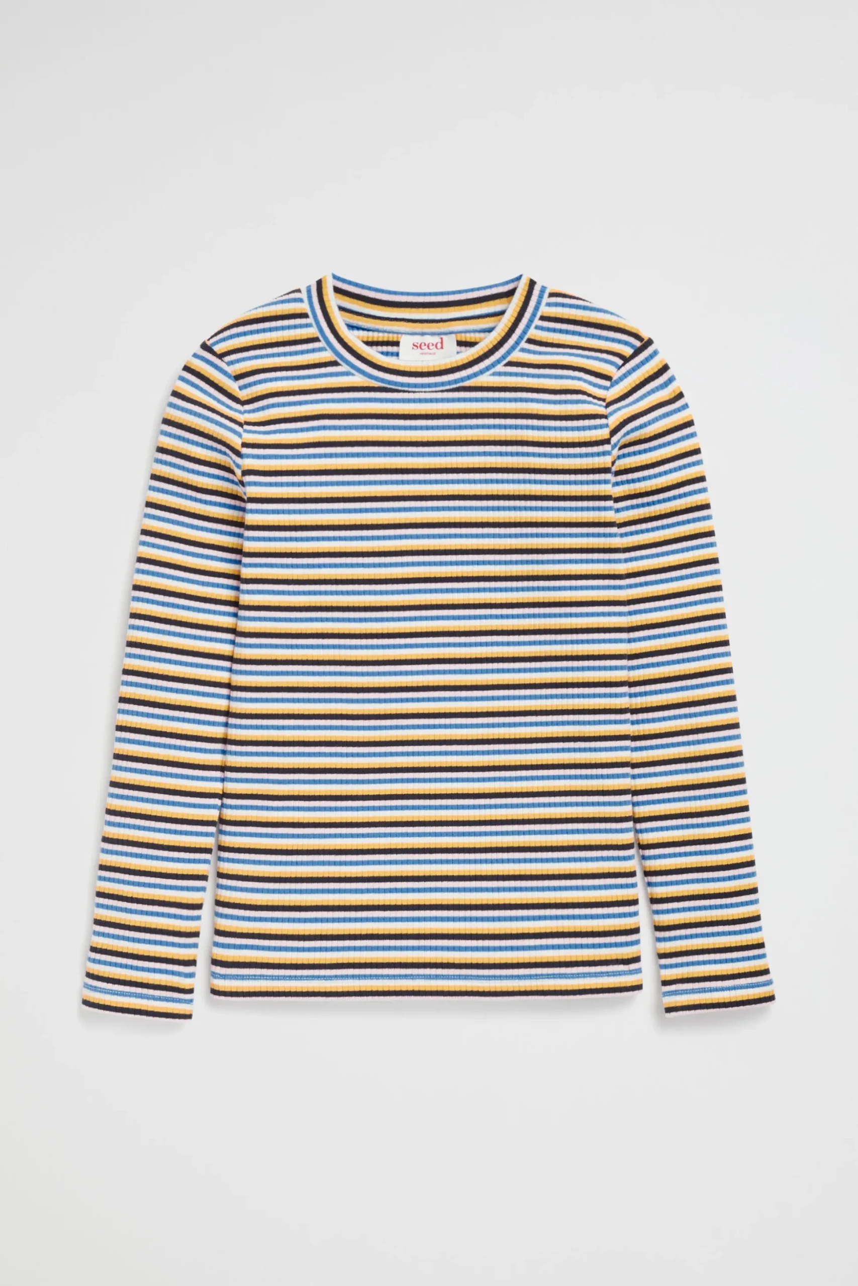 Seed Heritage T-Shirts & Tops-Rib Stripe Tee Midnight Multi