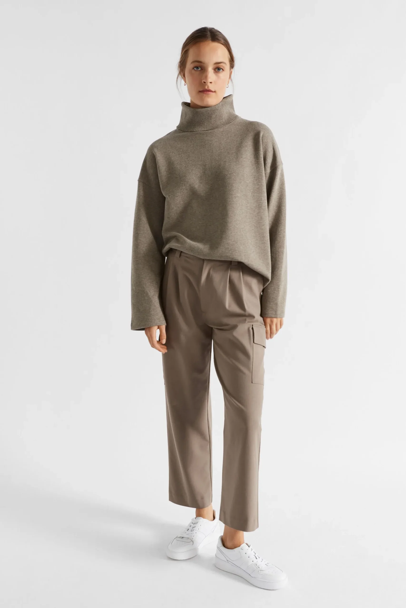 Seed Heritage Knitwear & Sweaters-Roll Neck Terry Sweat Hazel Marle