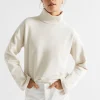 Seed Heritage Knitwear & Sweaters-Roll Neck Terry Sweat Vanilla Cream Marle