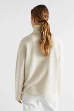 Seed Heritage Knitwear & Sweaters-Roll Neck Terry Sweat Vanilla Cream Marle