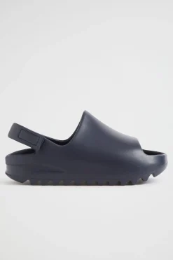 Seed Heritage Sandals-Rubber Moulded Slide With Strap Navy