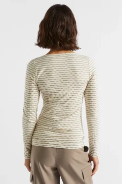 Seed Heritage T-Shirts & Tops-Ruched Sweetheart Top Vanilla Hazel Wave