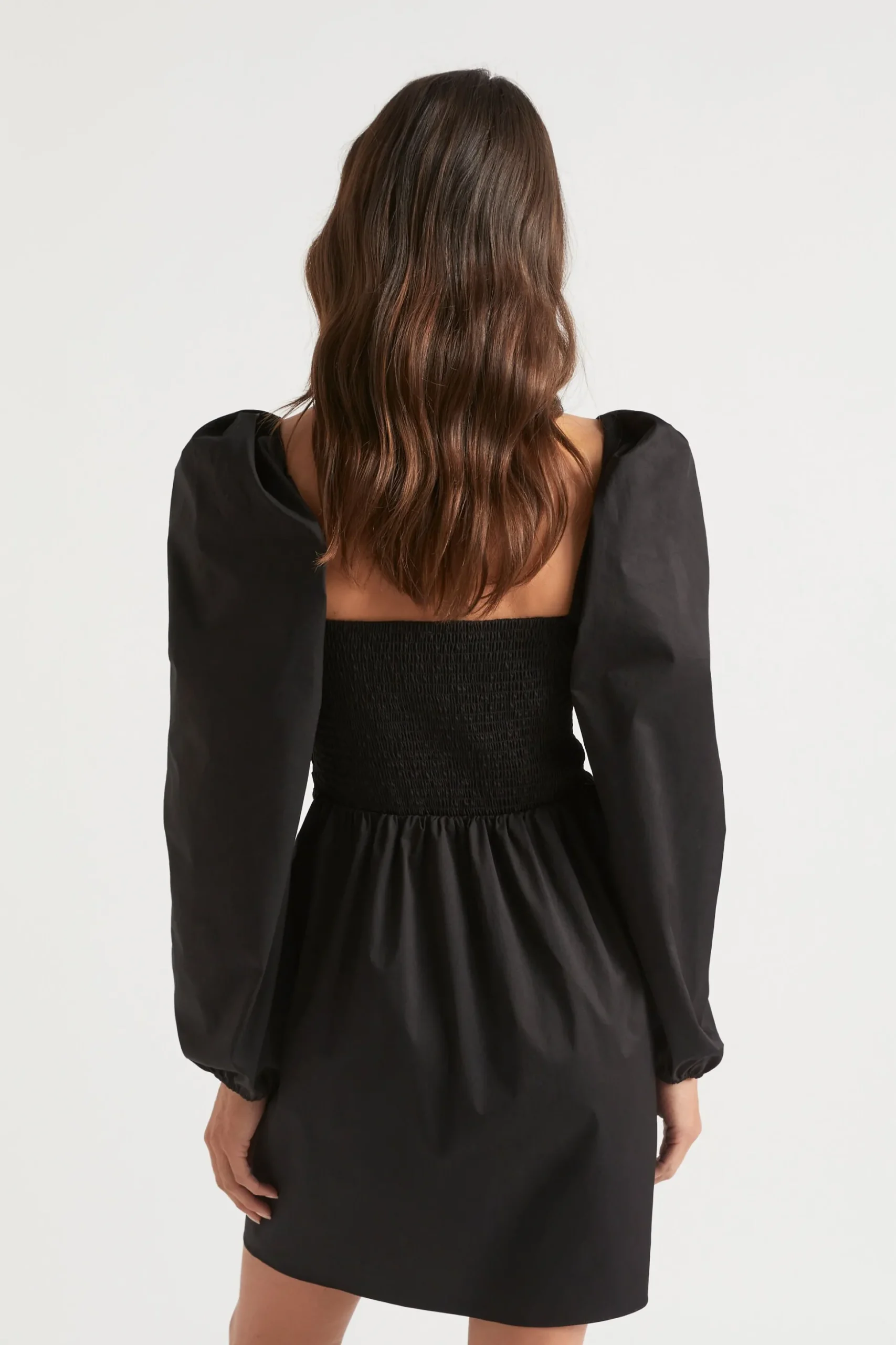 Seed Heritage Dresses-Sateen Twist Front Mini Dress Black