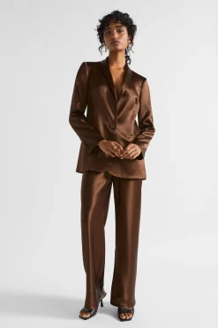 Seed Heritage Pants-Satin Bias Cut Pant Hot Chocolate