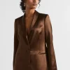 Seed Heritage Jackets & Vests-Satin Blazer Hot Chocolate