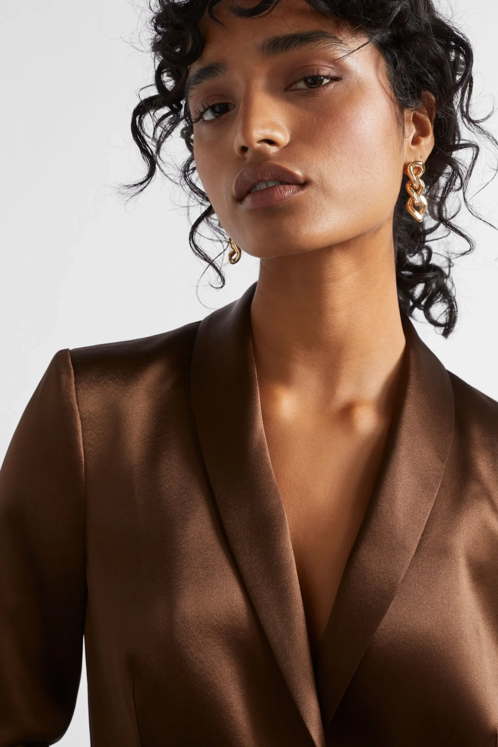 Seed Heritage Jackets & Vests-Satin Blazer Hot Chocolate