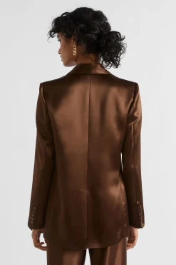 Seed Heritage Jackets & Vests-Satin Blazer Hot Chocolate