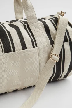 Seed Heritage Tote Bags-Seed Canvas Duffle Bag Black Natural