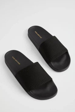 Seed Heritage Sandals & Thongs-Seed Knit Pool Slide Black