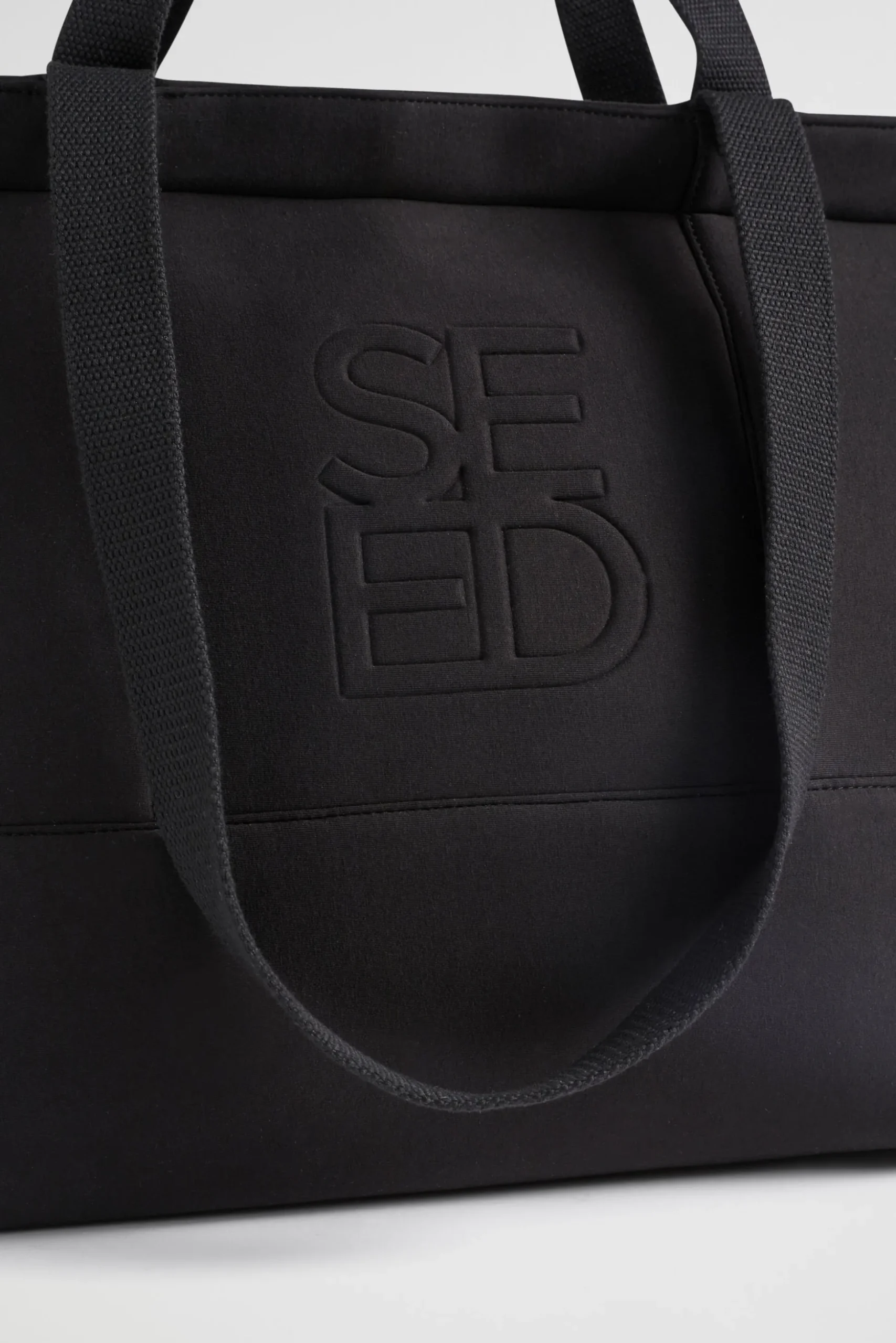 Seed Heritage Beach Bags-Seed Logo Jersey Overnight Bag Black