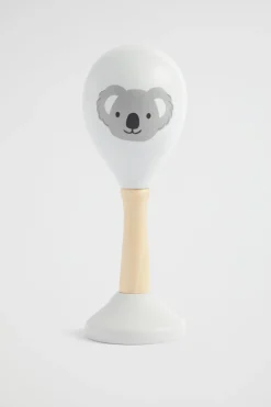 Seed Heritage Baby Toys-Seed Wooden Maraca Koala Grey
