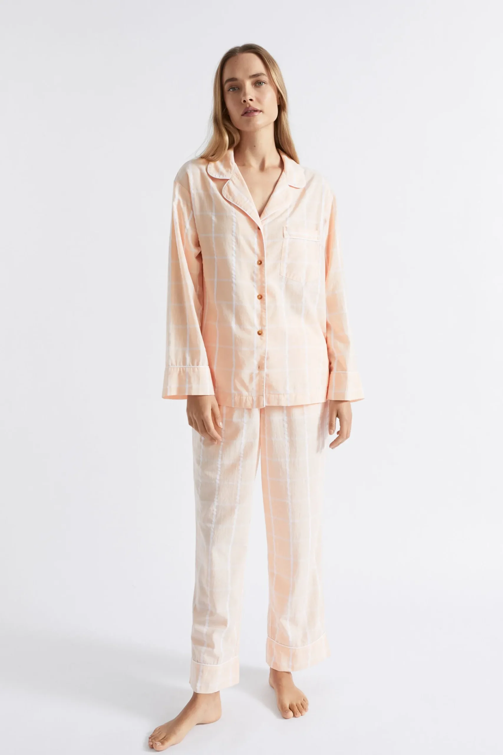 Seed Heritage Sleepwear-Seersucker Grid Sleep Bottom Blush