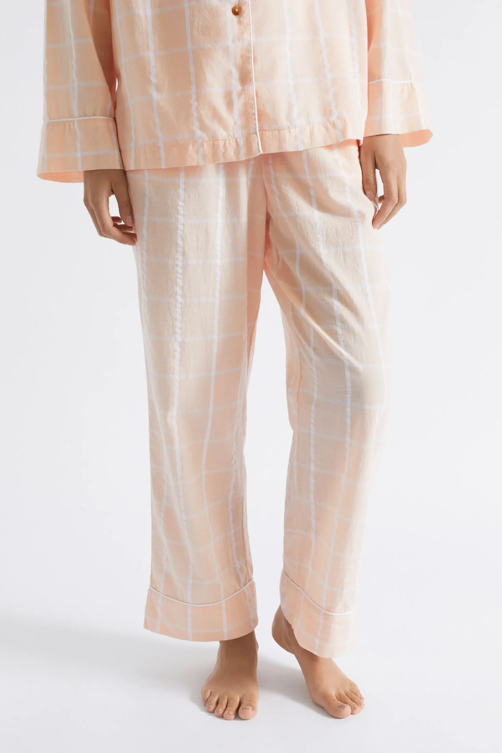 Seed Heritage Sleepwear-Seersucker Grid Sleep Bottom Blush