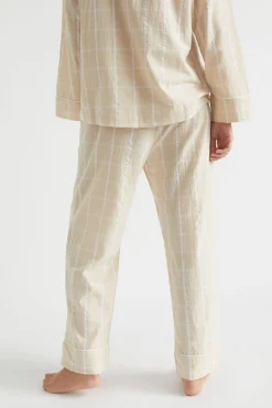 Seed Heritage Sleepwear-Seersucker Grid Sleep Bottom Stone