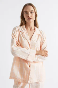 Seed Heritage Sleepwear-Seersucker Grid Sleep Shirt Blush