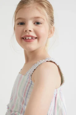 Seed Heritage Dresses-Seersucker Smocked Dress Multi