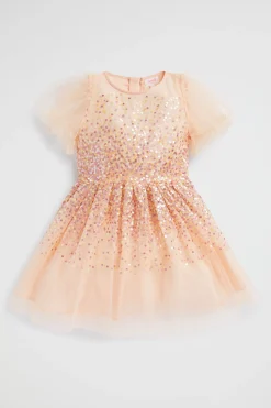 Seed Heritage Dresses-Sequin Dress Flamingo