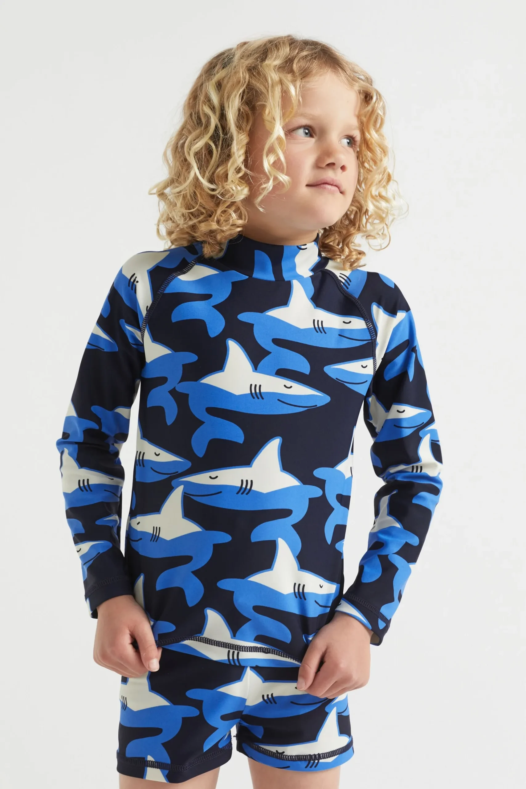 Seed Heritage Swimwear-Shark Rashvest Midnight Blue