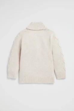 Seed Heritage Knitwear & Sweaters-Shawl Neck Cardigan Oat Marle