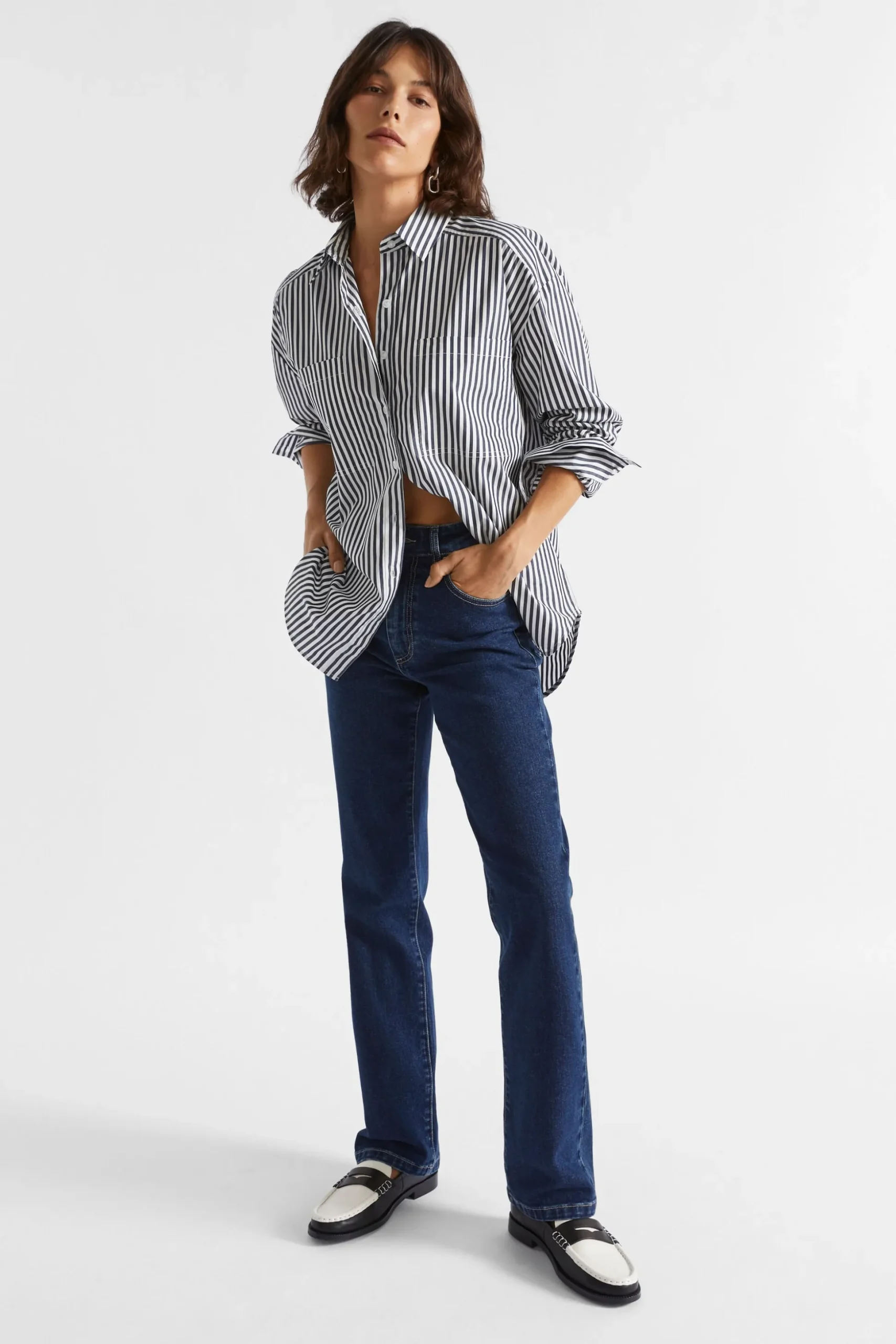Seed Heritage Pants-Slim Leg Long Jean Night Blue Denim