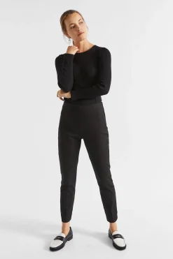 Seed Heritage Pants-Slim Leg Zip Waist Pant Black