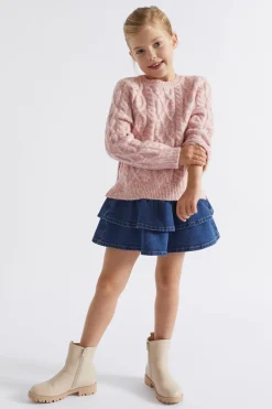 Seed Heritage Knitwear & Sweaters-Spacedye Cable Knit Orchid