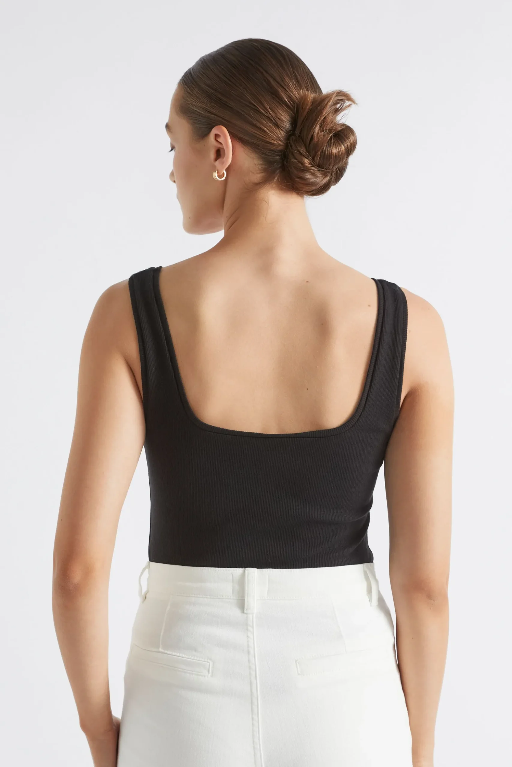 Seed Heritage T-Shirts & Tops-Square Neck Rib Tank Black