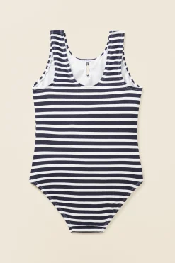 Seed Heritage Swimwear-Stripe Bather Midnight Stripe