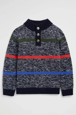Seed Heritage Knitwear & Sweaters-Stripe Button Knit Multi