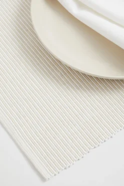 Seed Heritage Kitchen & Dining-Stripe Rib Placemat Set Of 4 Stone