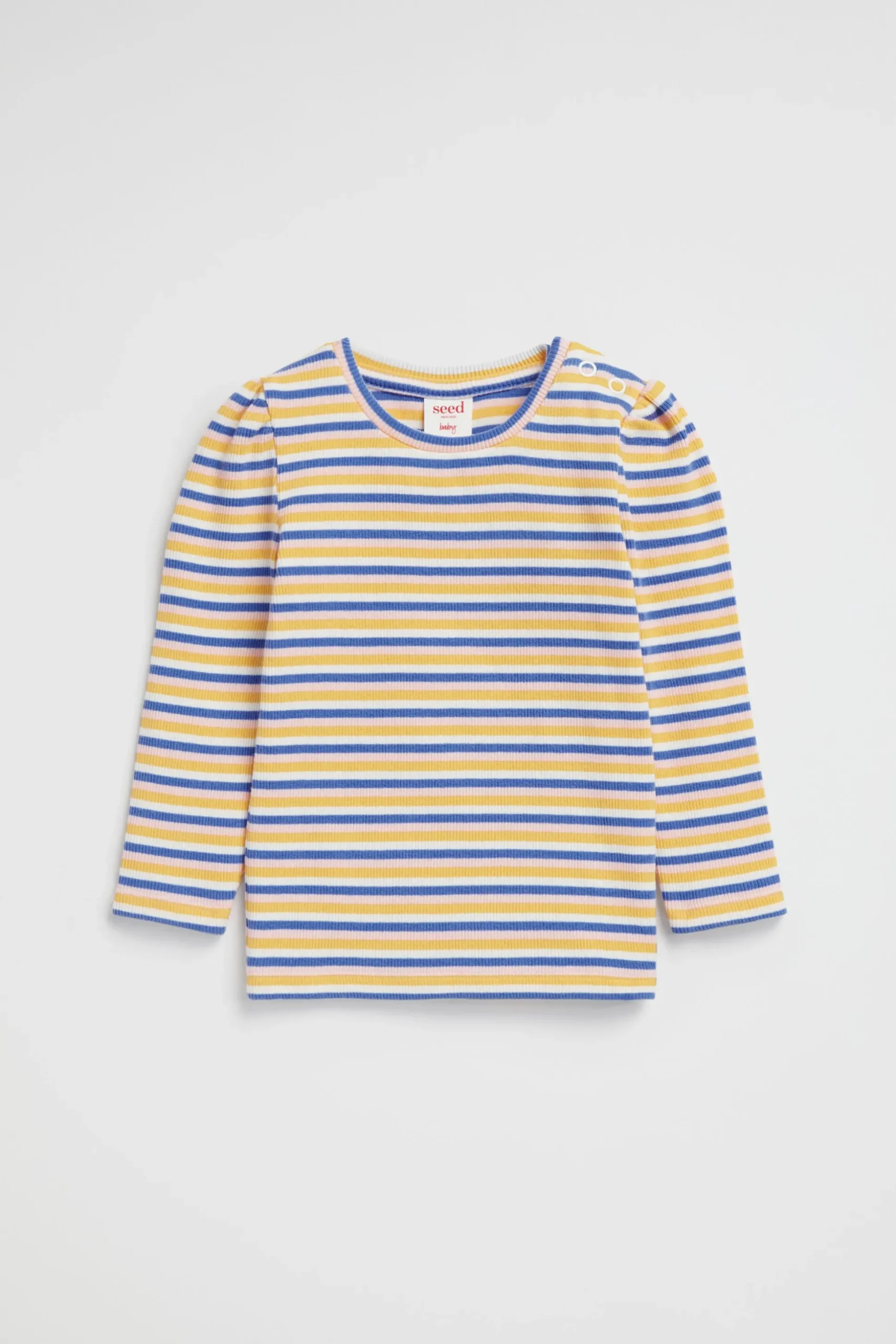 Seed Heritage T-Shirts & Tops-Stripe Rib Top Cobalt Multi
