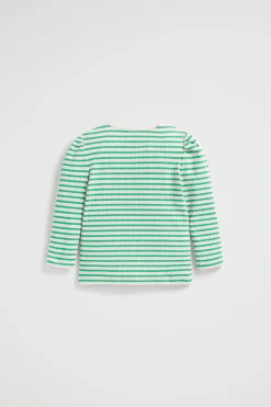 Seed Heritage T-Shirts & Tops-Stripe Rib Top Pea Green