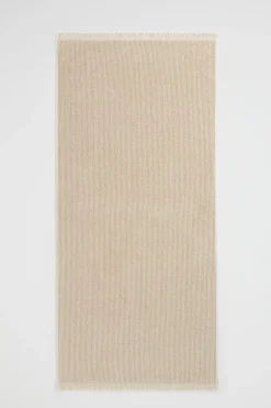 Seed Heritage Bathroom-Stripe Textured Towel Stone