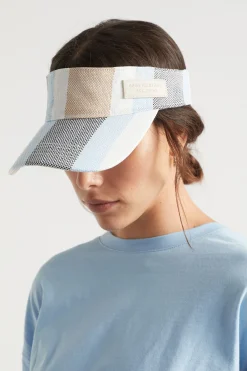 Seed Heritage Hats & Gloves-Stripe Visor Bluebell Multi