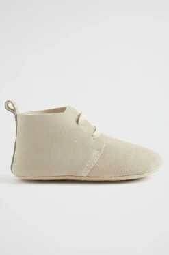 Seed Heritage Pre-Walkers-Suede Laceup Bootie Pre Walker Neutral