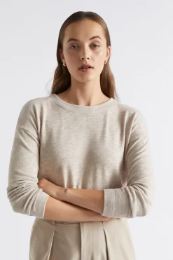 Seed Heritage T-Shirts & Tops-Supersoft Curve Hem Top Light Storm Marle