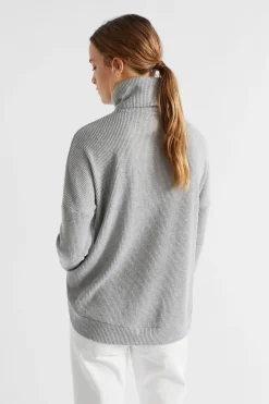 Seed Heritage Knitwear & Sweaters-Supersoft Rib Sweat Silver Marle