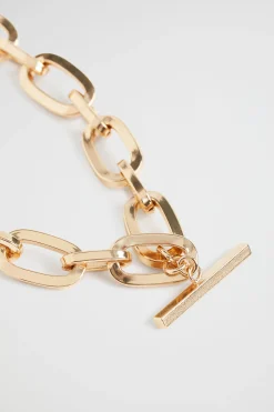 Seed Heritage Jewellery-Tbar Link Necklace Gold