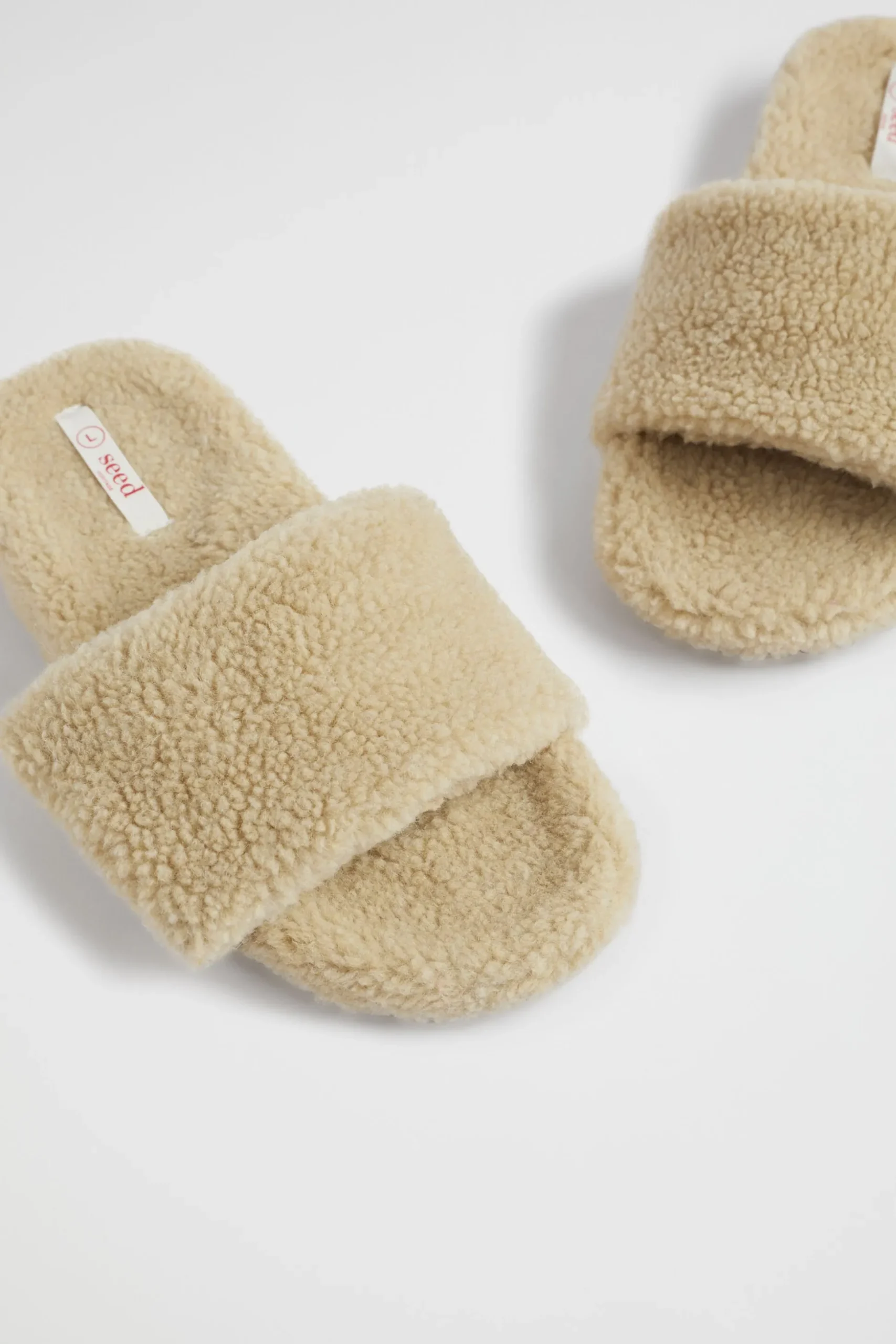 Seed Heritage Sandals & Slides-Teddy Fur Slide Chai