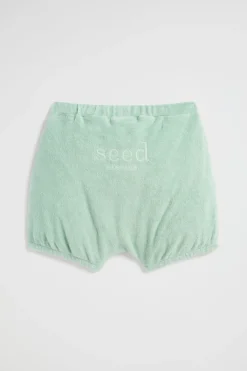 Seed Heritage Leggings & Pants-Terry Logo Bloomer Gum Leaf