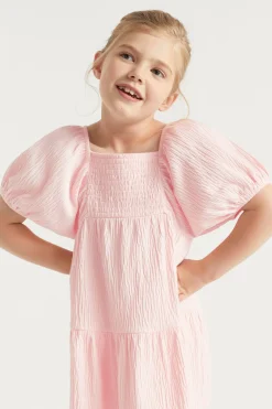 Seed Heritage Dresses-Textured Cotton Dress Dusty Rose