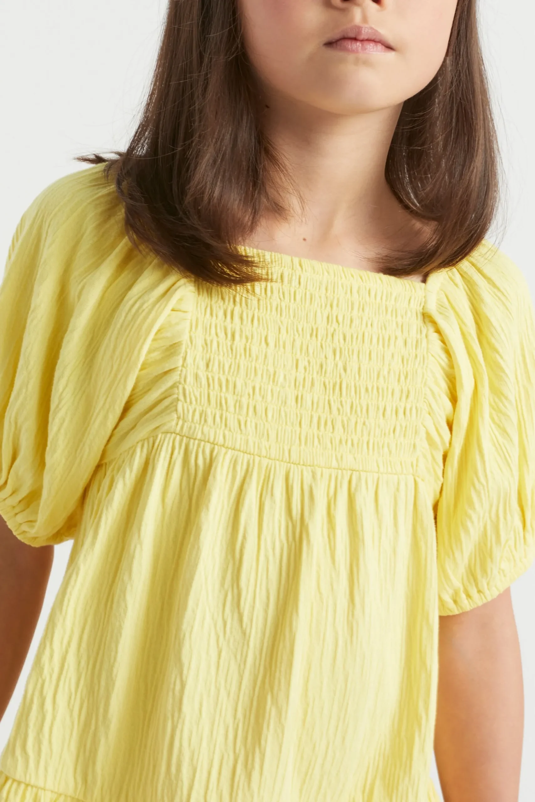 Seed Heritage Dresses-Textured Cotton Dress Sunshine