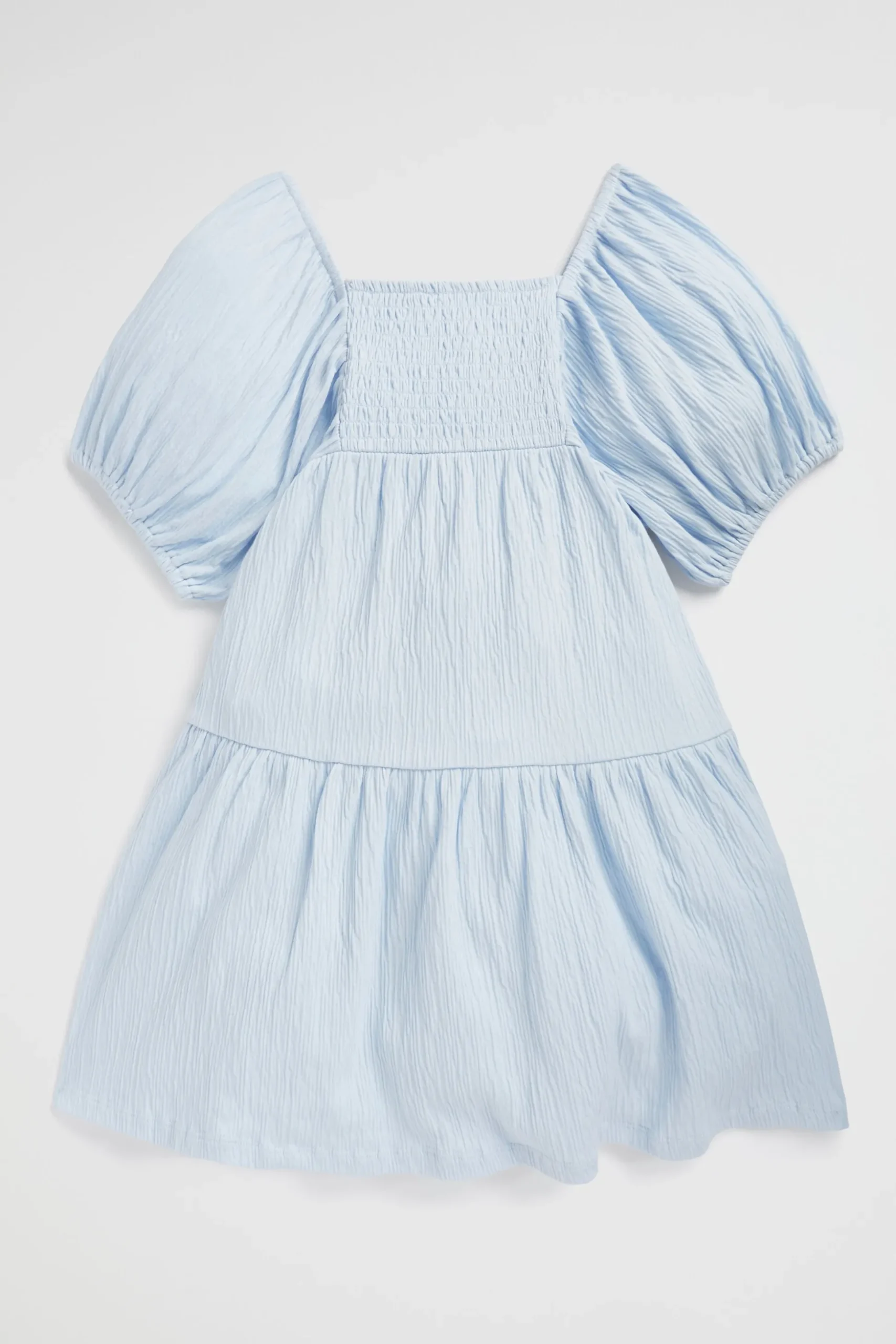 Seed Heritage Dresses-Textured Cotton Dress Baby Blue