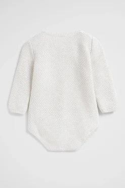 Seed Heritage Knitwear & Sweaters-Textured Knit Romper Snow Marle