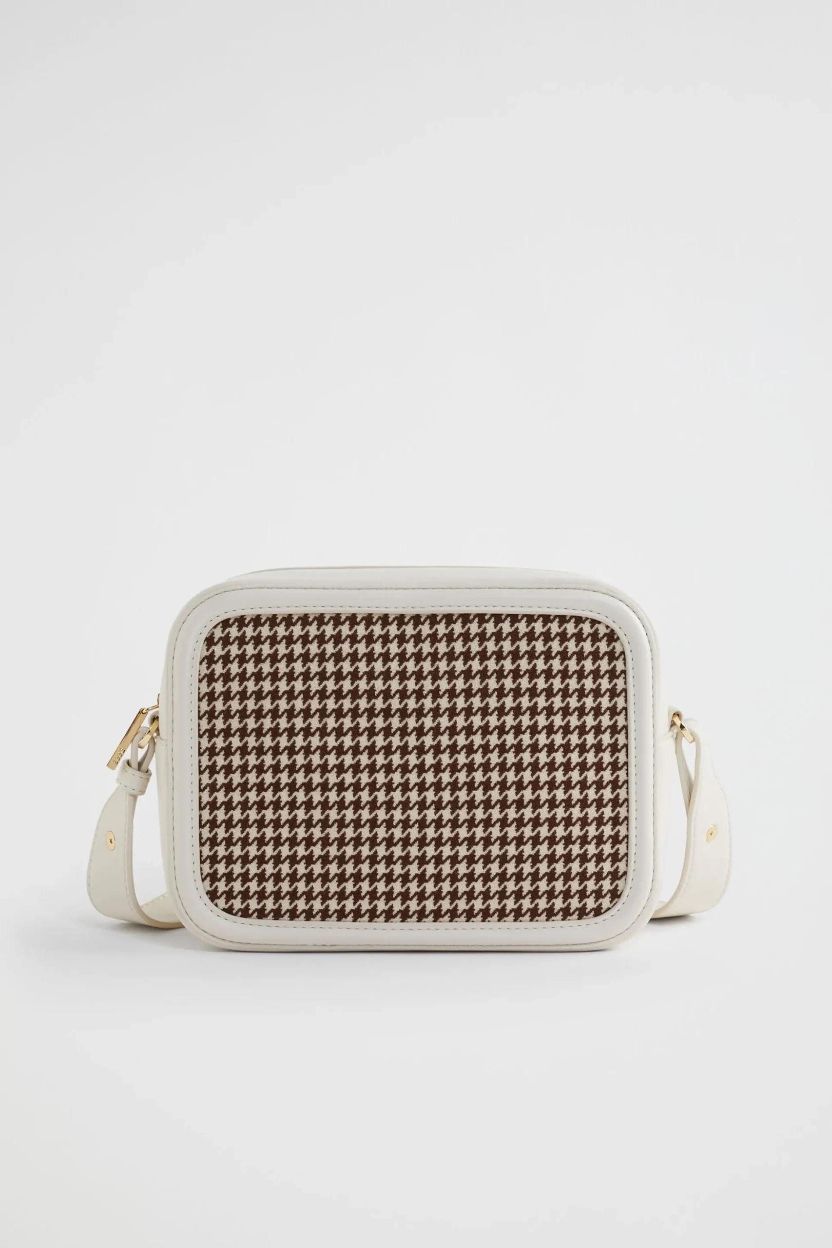 Seed Heritage Cross Body-Textured Logo Crossbody Bag Hot Chocolate Houndstooth
