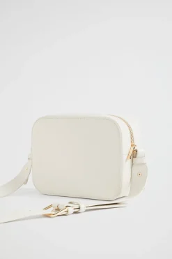 Seed Heritage Cross Body-Textured Logo Crossbody Bag Bone