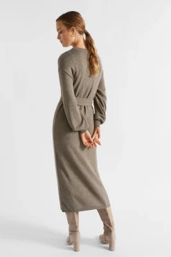 Seed Heritage Knitwear & Sweaters-Tie Front Knit Midi Dress Hazel Marle