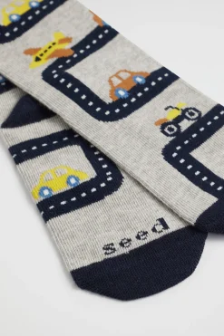 Seed Heritage Socks-Transport Sock Grey Marle
