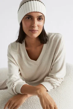 Seed Heritage Hats & Gloves-Two Tone Rib Knit Beanie Light Storm